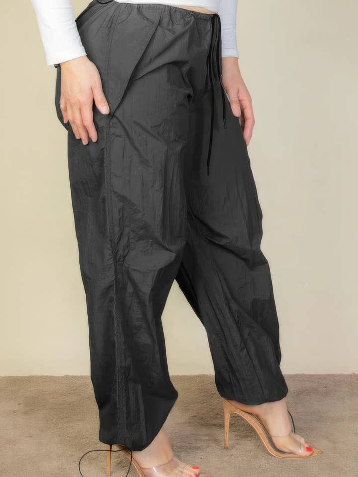 CALVINTUCKER LLC - Wholesale Pants - Women's - Plus Size Drawstring Waist Parachute Pants