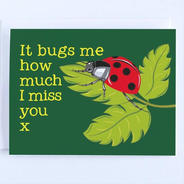 I Miss You - Ladybug Thinking Of You Greeting Card for wholesale by CardCraft