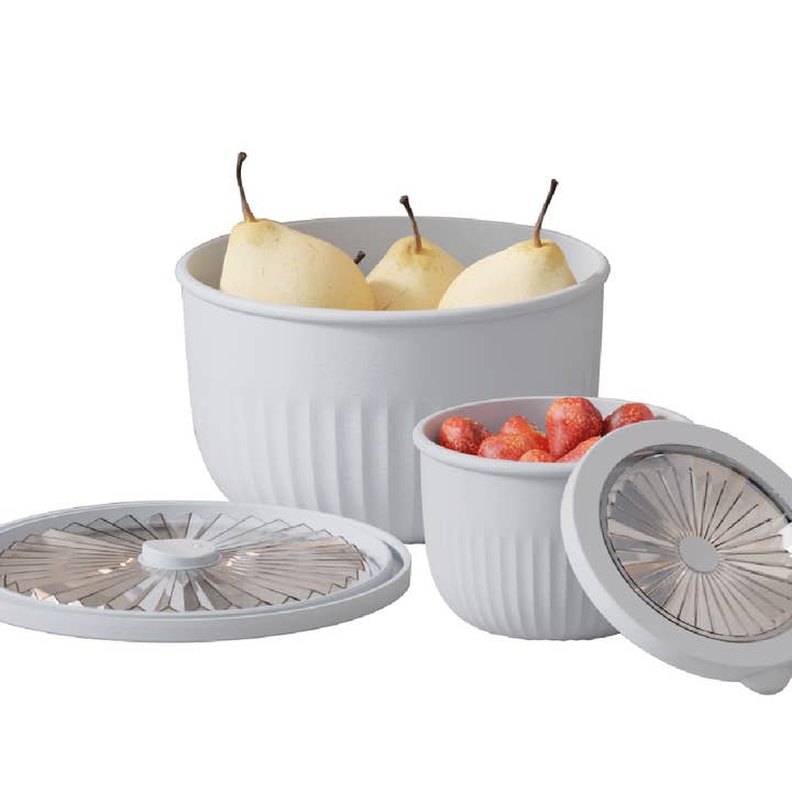 Lainy Home - Wholesale Food storage container - 4-Piece Nesting Bowl Set, Ribbed Storage Containers 2