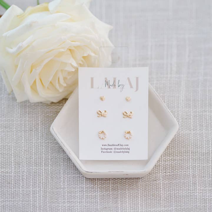 LEVY Boutique - Wholesale Stud/Post Earrings - LOVE Stud Trio