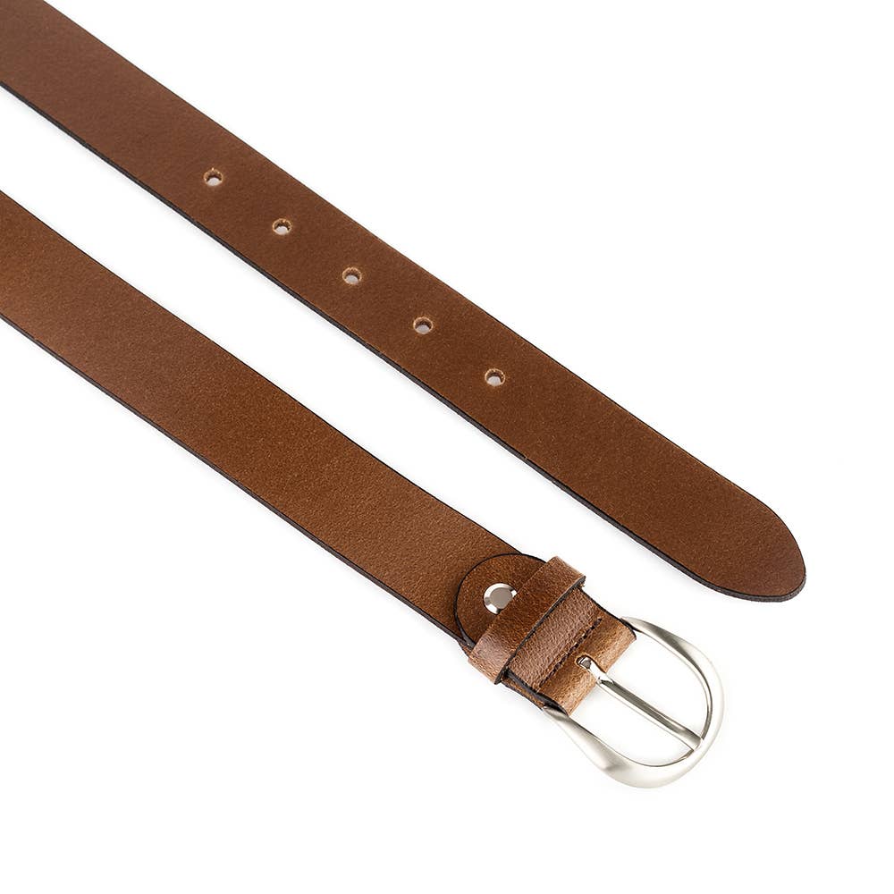 VALTICO - Wholesale Belt - Women's - Smooth leather belt with round buckle.3