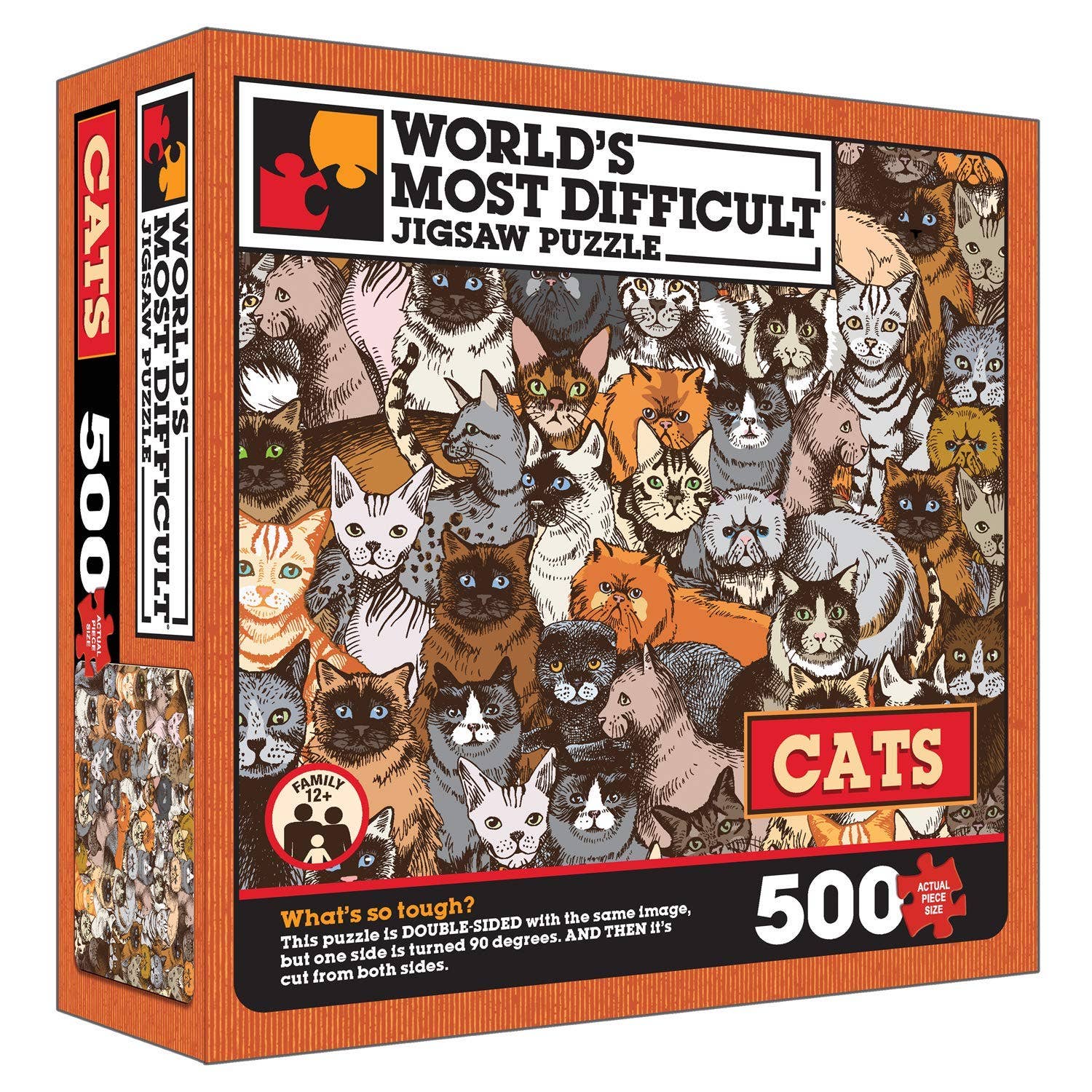 Wood Expressions - Wholesale Puzzle - Adult - Cats Jigsaw Puzzle - 500 pieces - Double Sided0