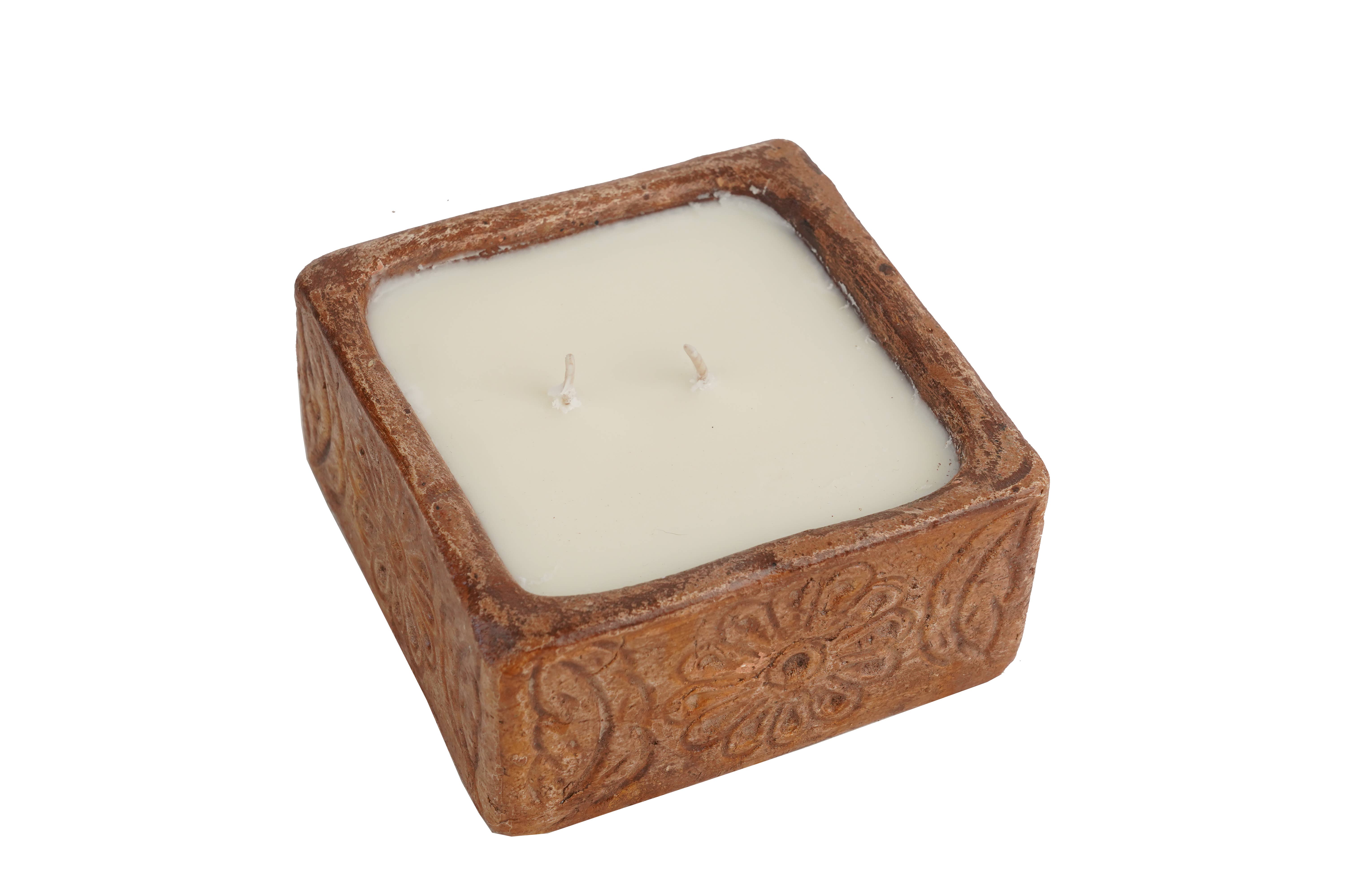 My Amigos Imports - Wholesale Candle Holder - Bohemian™ Flower Candle-Clay Vessel-4 Color Choices0