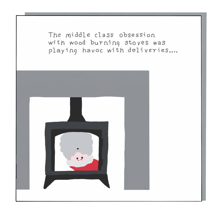 Not at all Jack - Vendita all'ingrosso Biglietti di auguri di Natale - Biglietto natalizio Woodburner