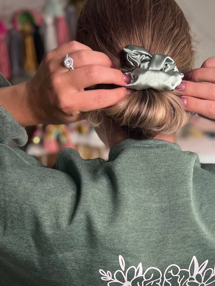 Handmade Silk Scrunchies for wholesale by Mel's Crafty Corner