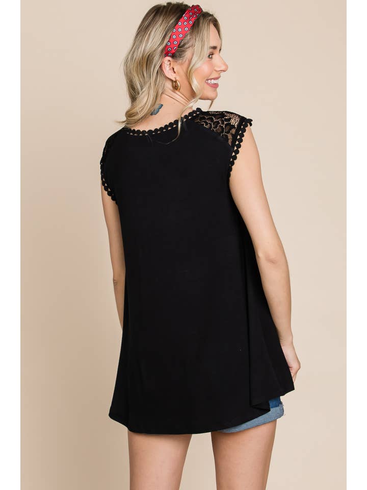 Emerald Collection – wholesale Tunic – Women’s – ETK-8814 Solid Top with Lace Contrast Neckline6