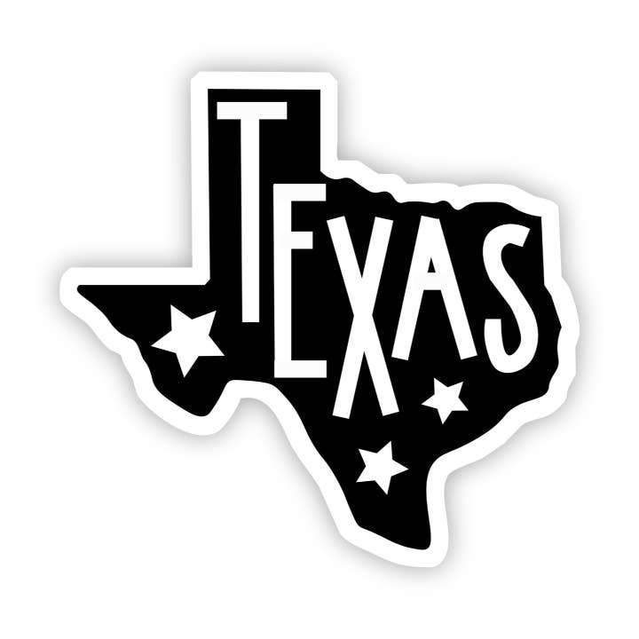 Texas With Stars Sticker for wholesale by Big Moods