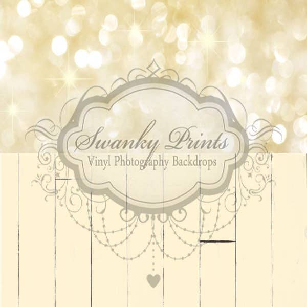 TWO IN ONE 6 pies x 12 pies/Bokeh dorada y madera de mantequilla para venta al por mayor de Swanky Prints