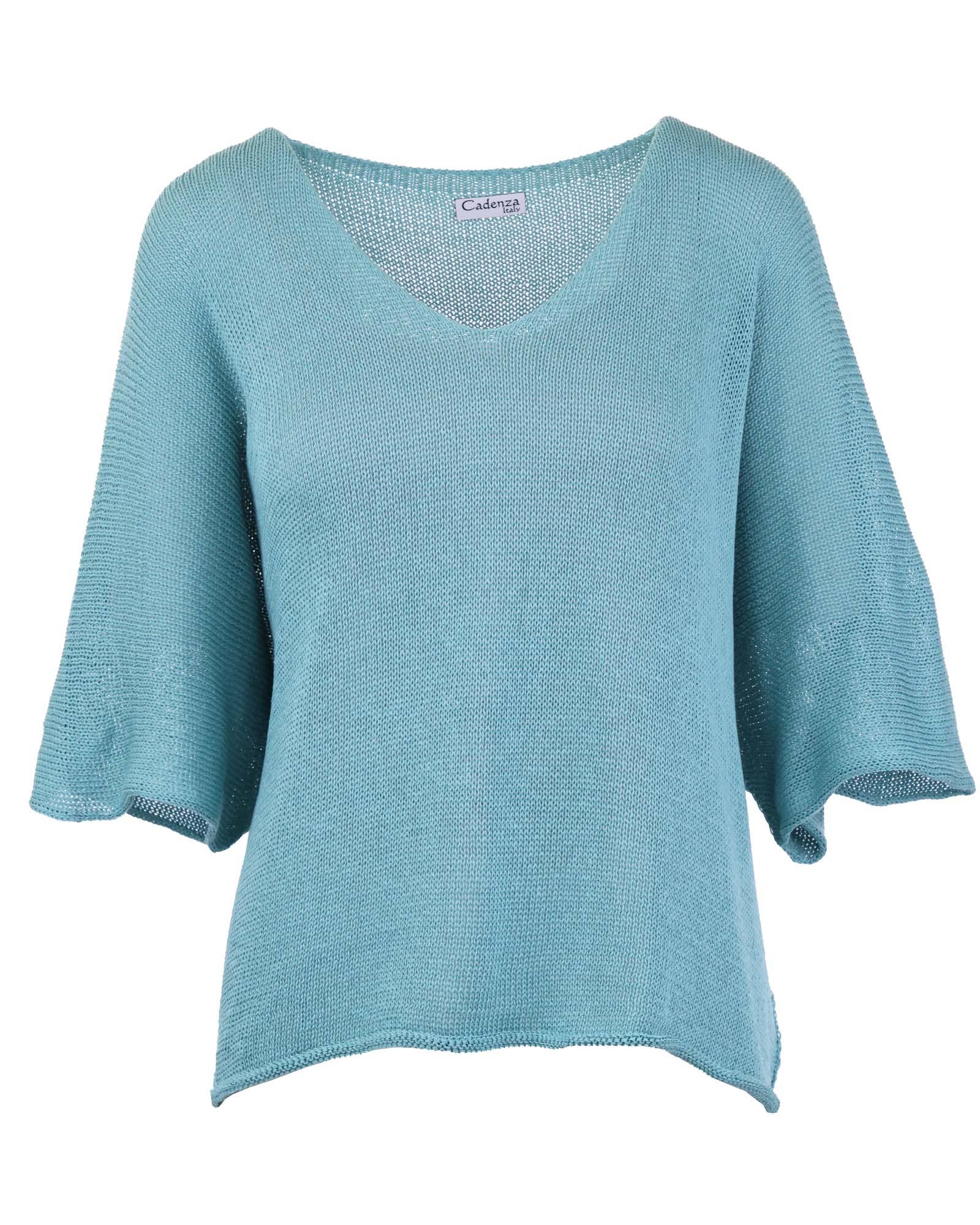 Cadenza Italy Ltd - Wholesale Knit Top - Women's - Cotton Blend V Neck Tunic Top1