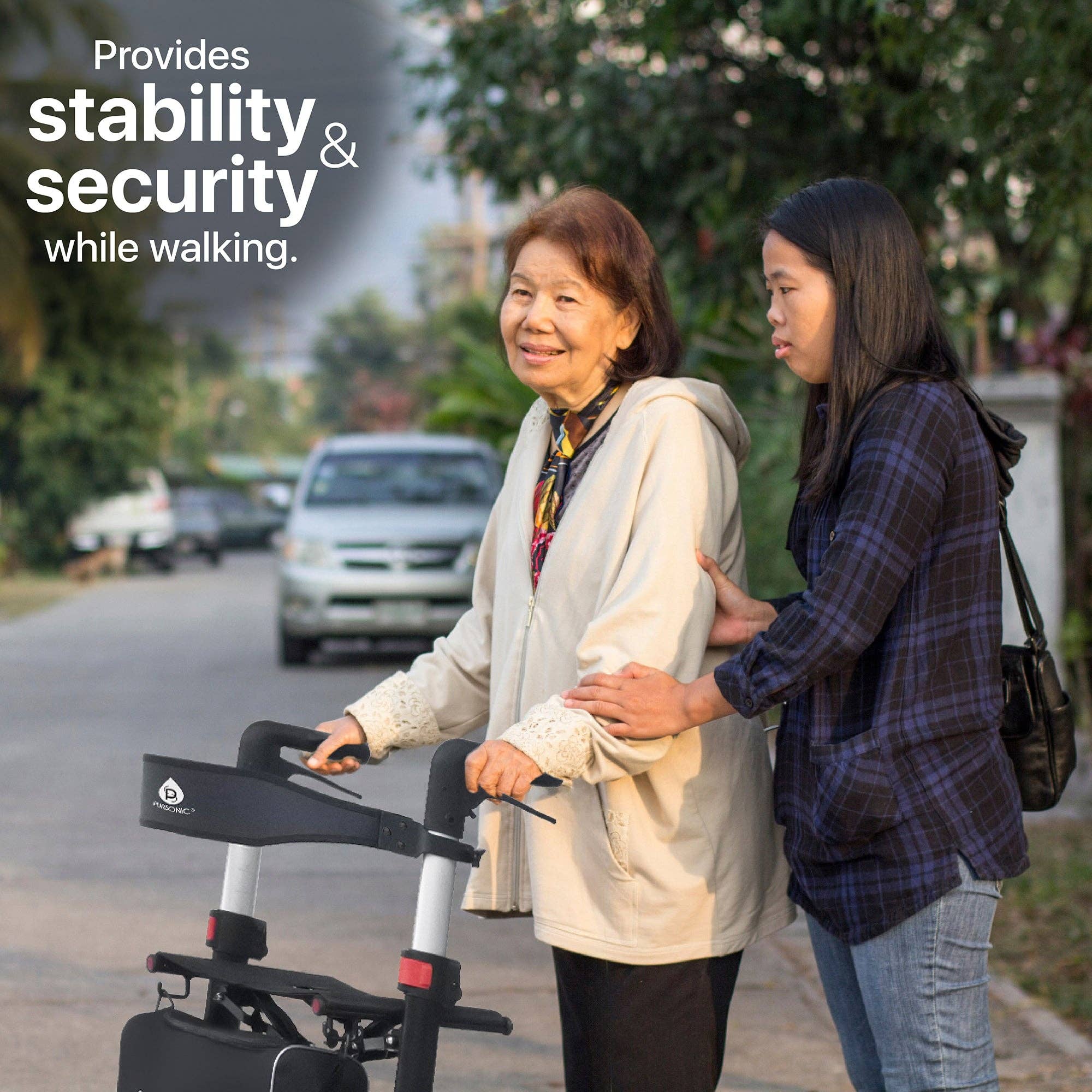 Pursonic – wholesale Återhämtningsutrustning – Hopfällbar rullator med justerbar höjd, 9-tums framhjul2