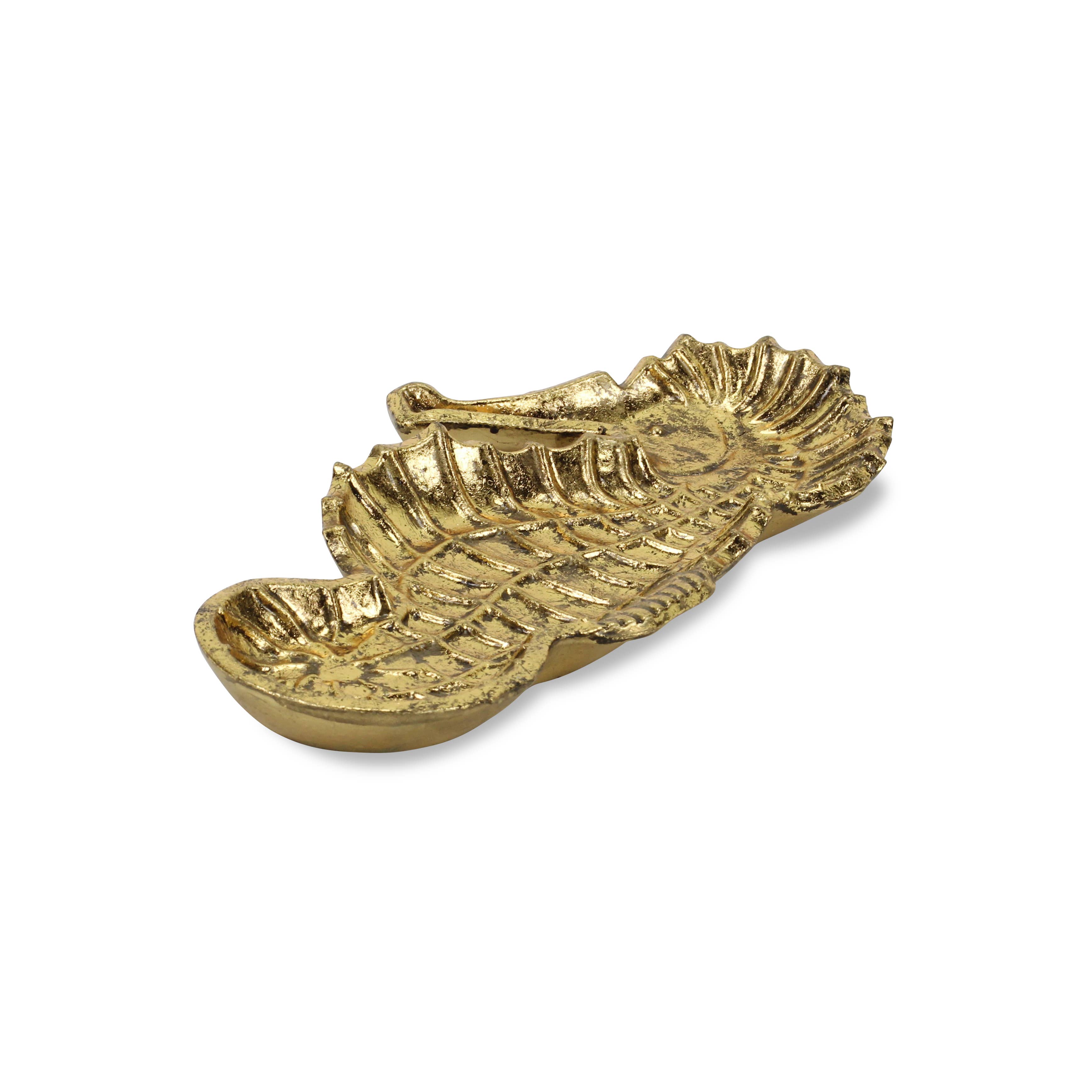 Cheungs Home Decor - Wholesale Decoratief dienblad - Ceili gouden gietijzeren zeepaardbak1