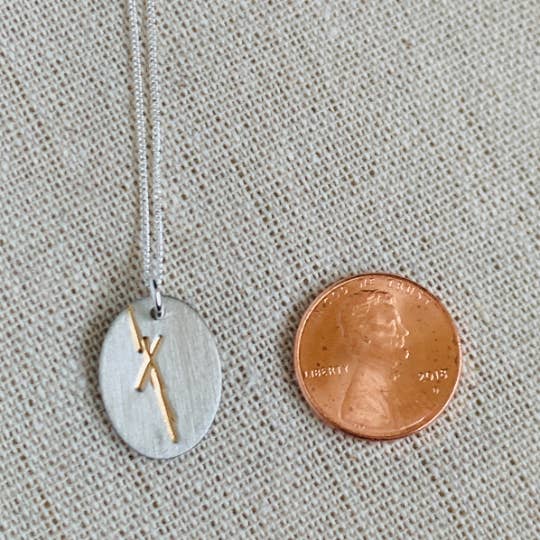 Graceful Sage - Wholesale Pendant/Charm Necklace - Kintsugi Necklace for Women, mini oval kintsugi jewelry