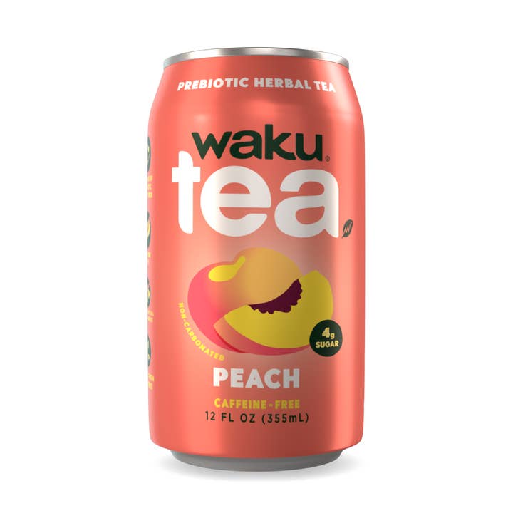 Waku Prebiotic Herbal Tea Peach - CANS for wholesale by Waku