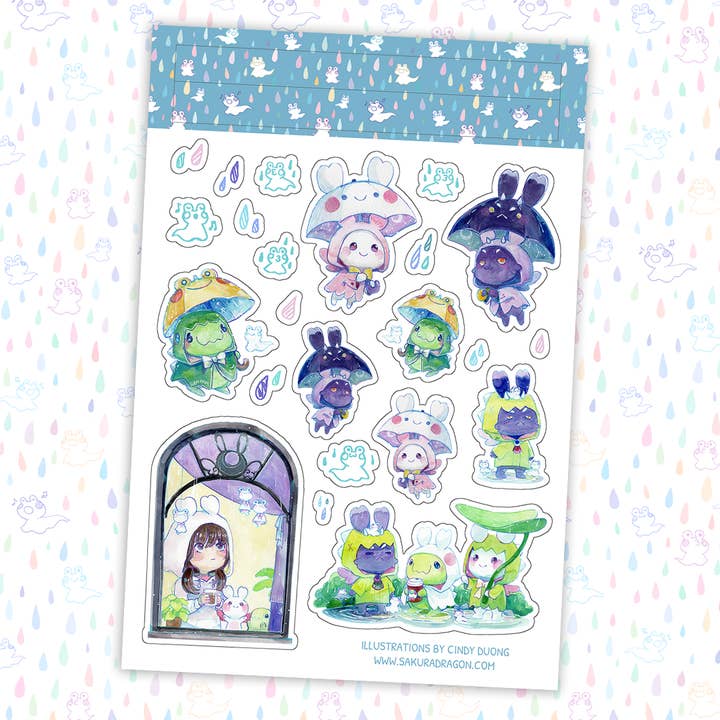 Rain Spirits Sticker Sheet for wholesale by sakuradragon