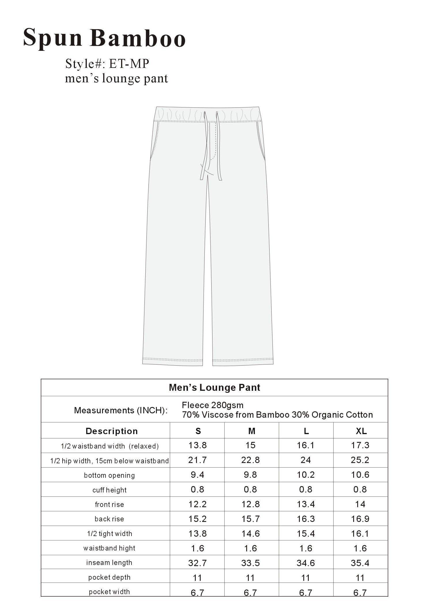 Spun Bamboo - Wholesale Lounge Sweatpants/Joggers - Men's - Men's Bamboo Viscose Fleece Lounge Pants4