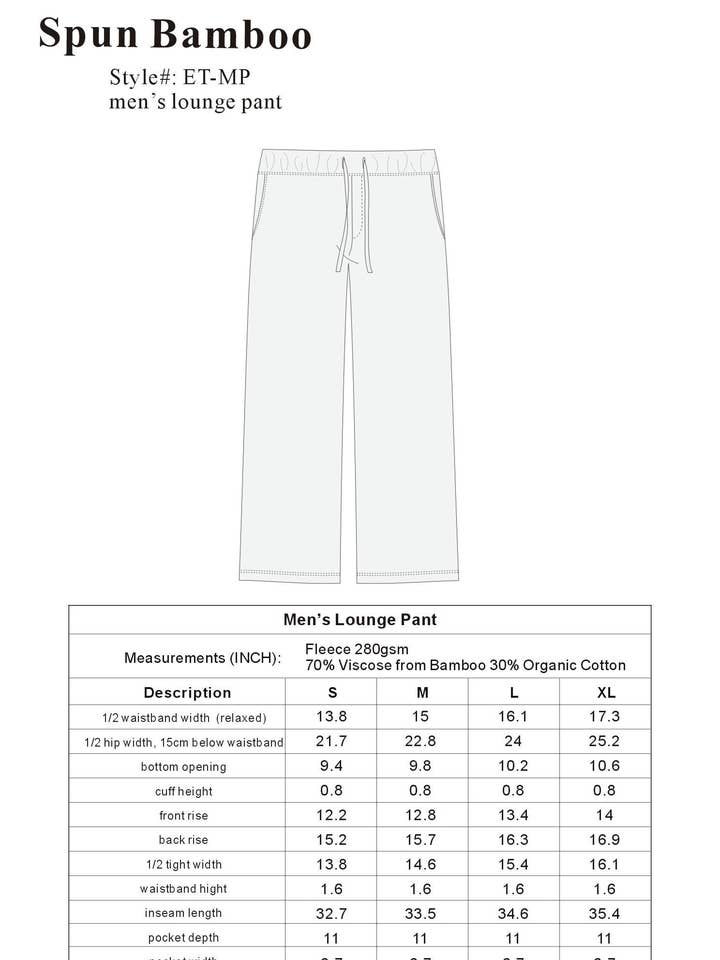 Spun Bamboo – Calças de treino/corrida casuais – Homem por atacado – Calça lounge masculina de lã de viscose de bambu4