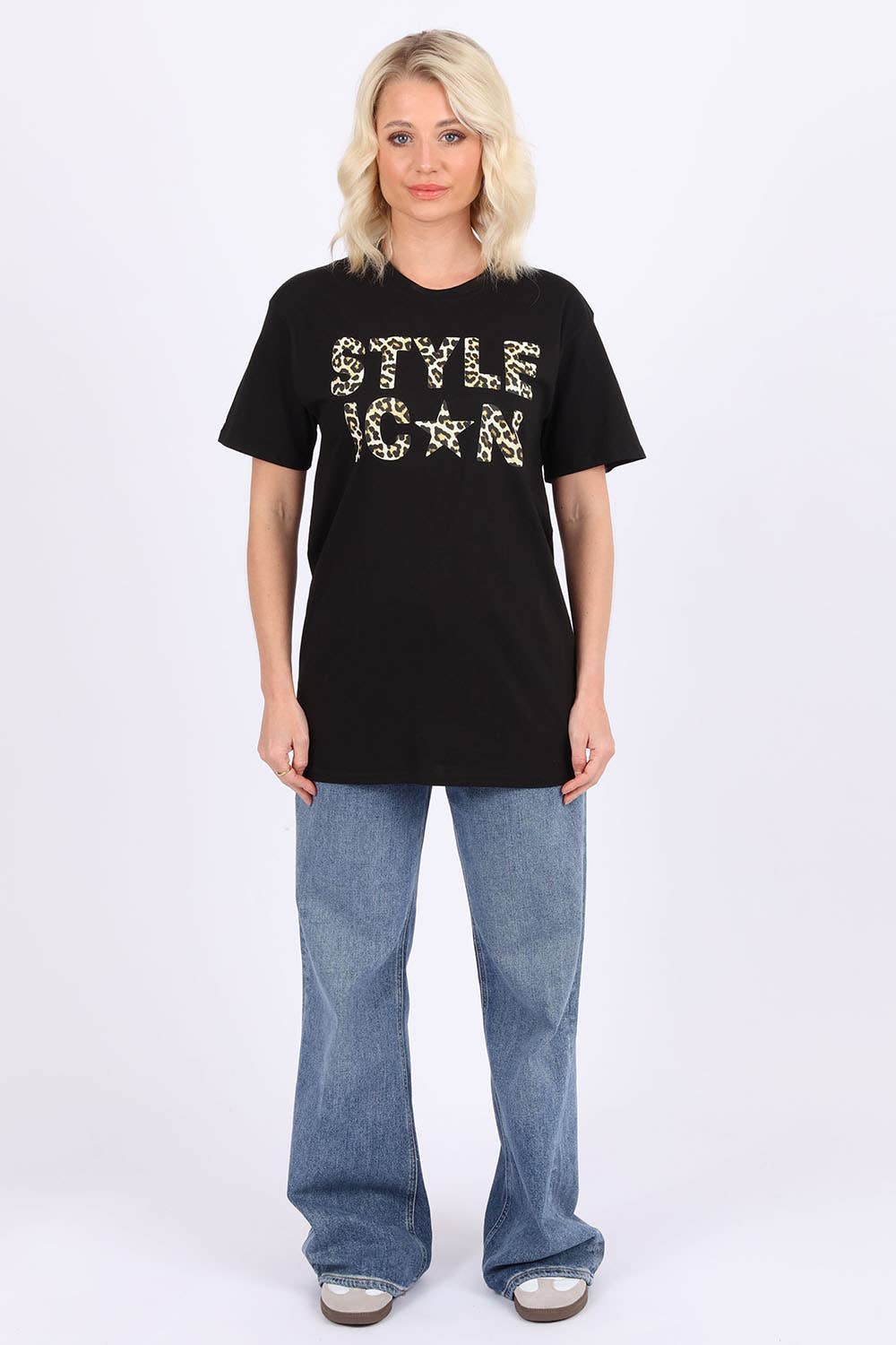 Black Women Leopard Style Icon Printed T Shirt (Custom Pack)   for wholesale on Faire3