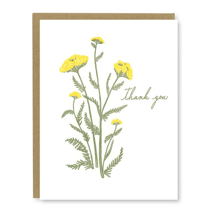 Yarrow Thank You Card | Letterpress Thank You Card for wholesale by Kindred Letterpress