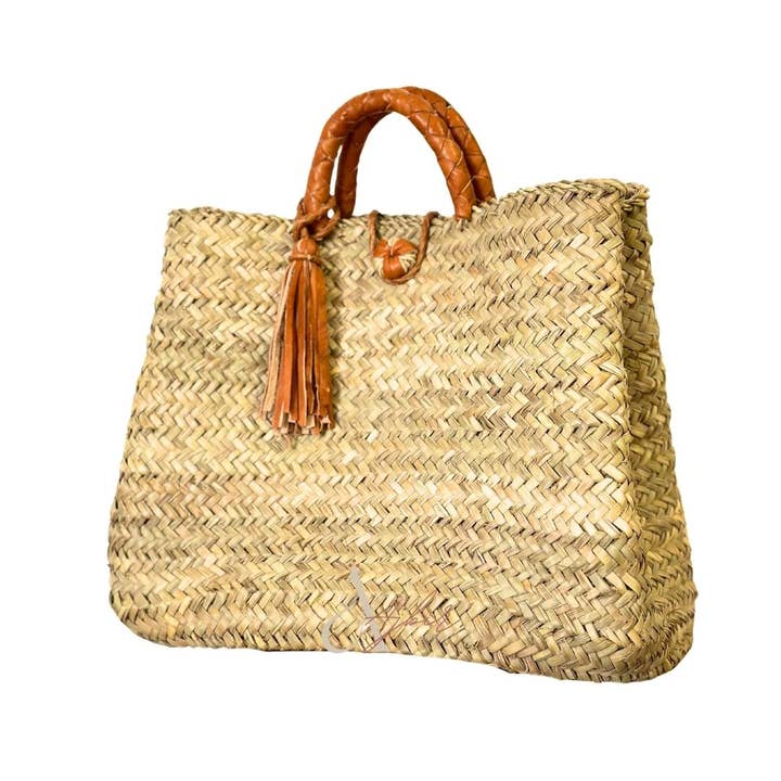 DarKech - Wholesale Top Handle Bag - Women's - Handwoven Straw French Basket Handbag 1
