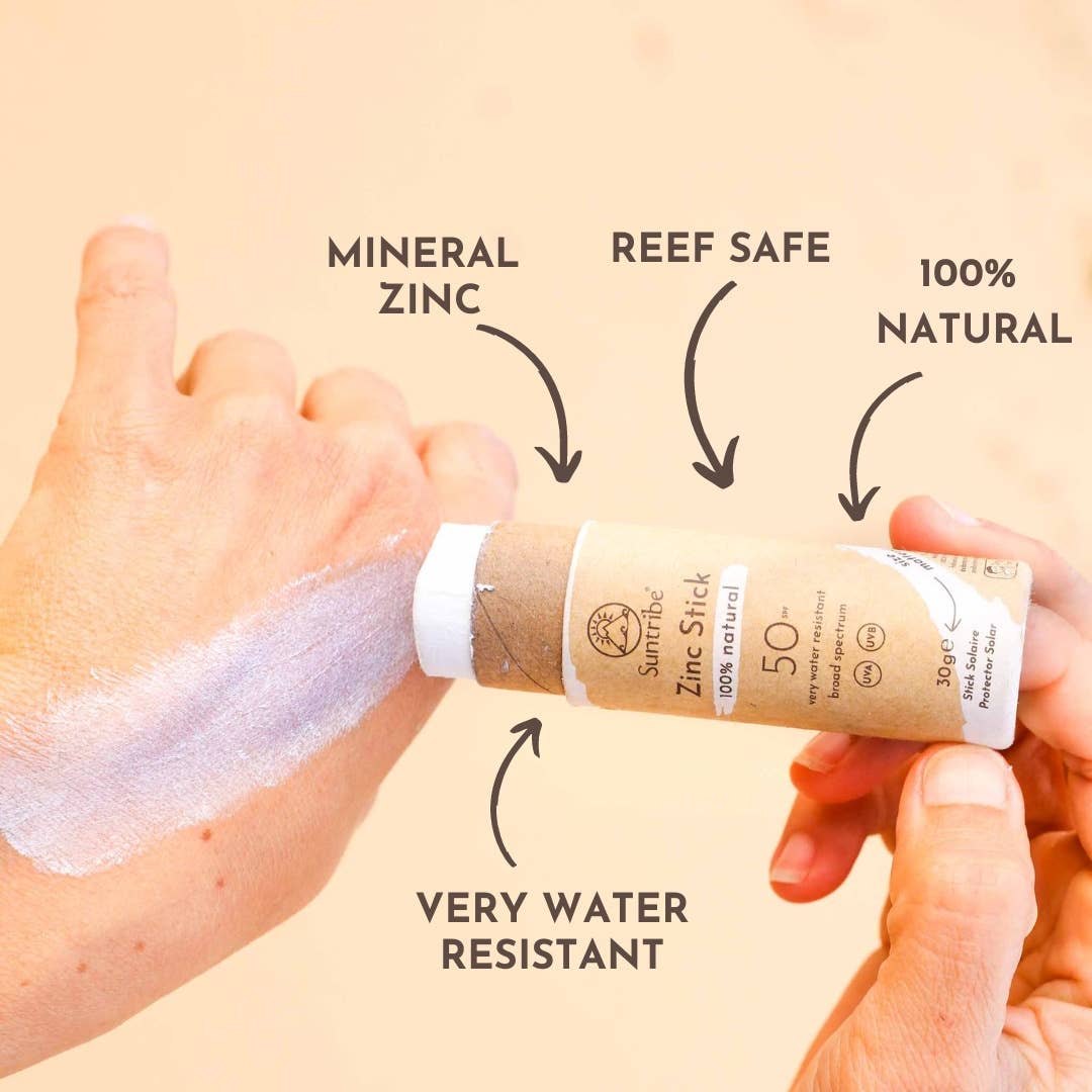 Suntribe - Wholesale Sunscreen - Suntribe Organic Mineral Zinc Sun Stick SPF50 Original White1