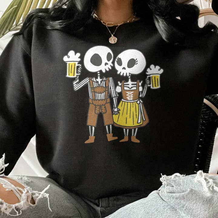 Oktobertfest Skeletons Sweatshirt & Fall Pullover Gift for wholesale by PositiveParty