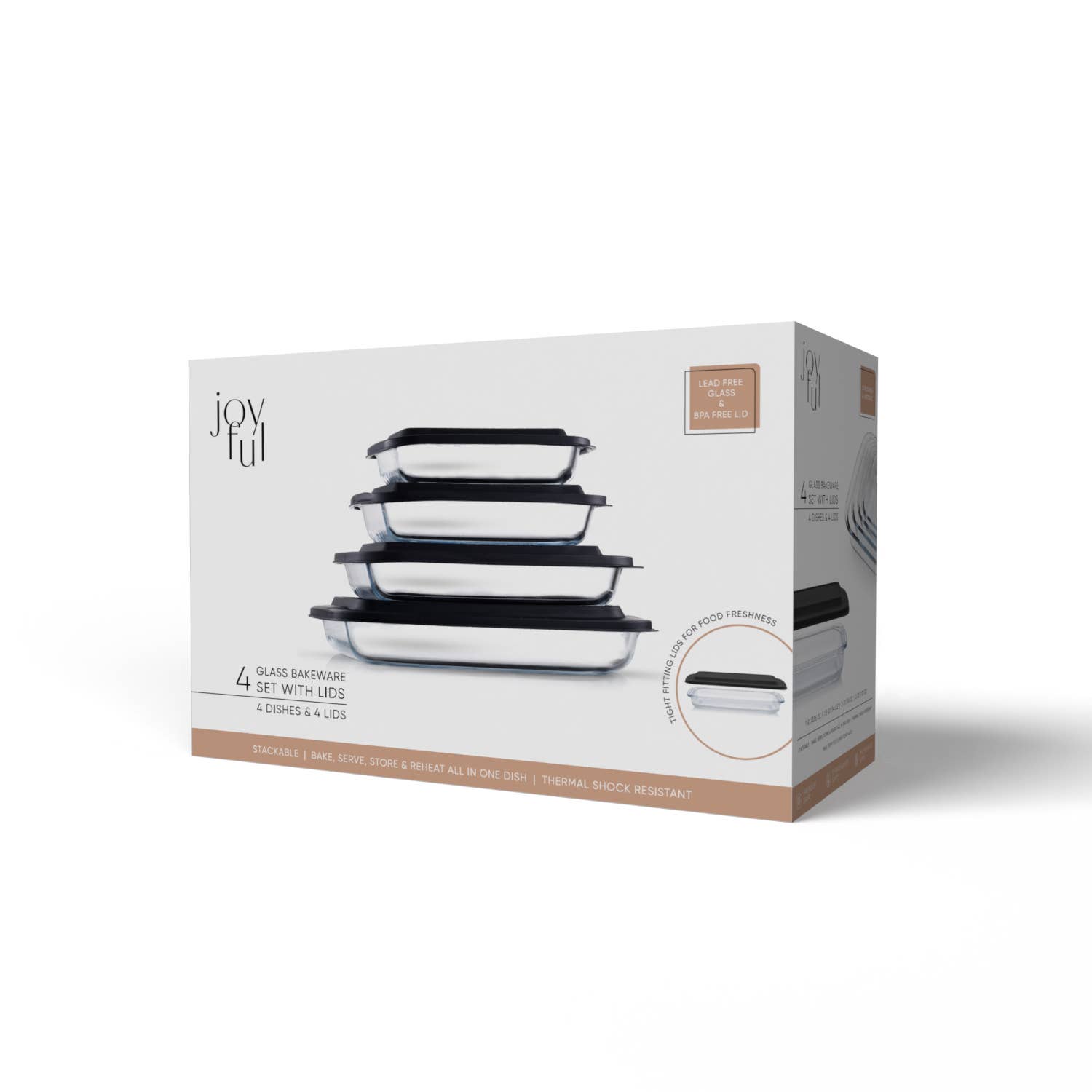 JoyJolt – Assadeira por atacado – Caçarola de vidro para forno para mesa pratos de cozedura com tampas6