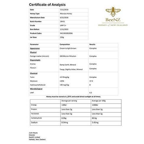 TASTE FOR YOU - Vente Miel - Miel de Manuka UMF™5+ avec 83 mg/kg de méthylglyoxal (MGO) 1000 g3