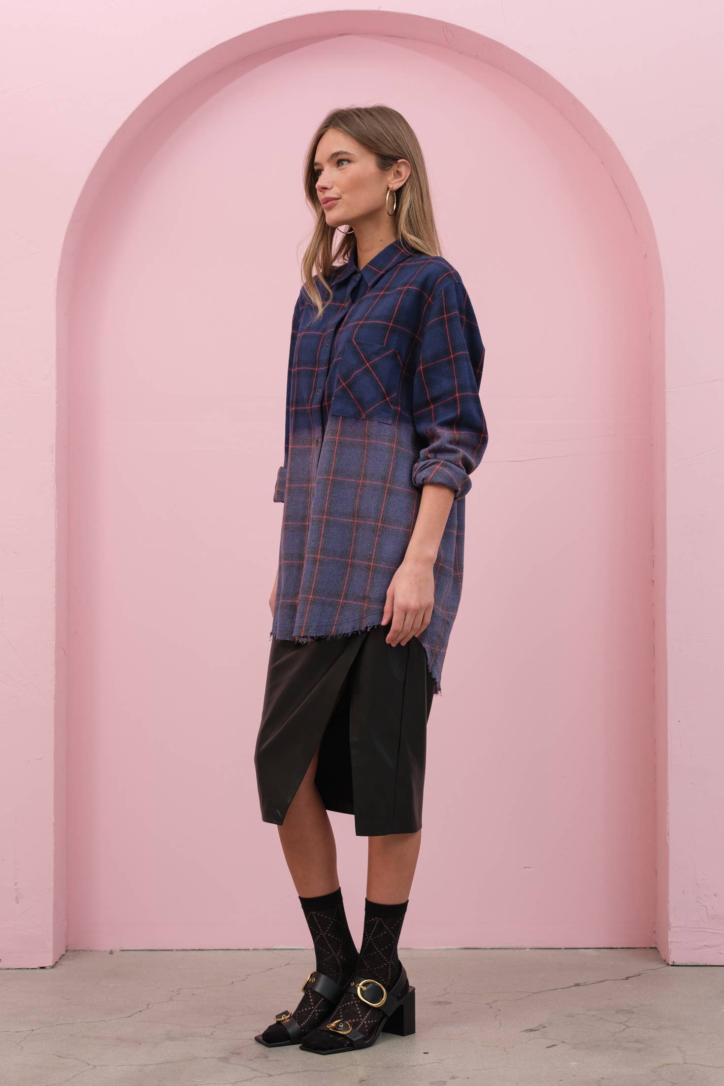 RAISONNEL - Vente Chemise – femme - Chemise à carreaux tie dye - SRT132911