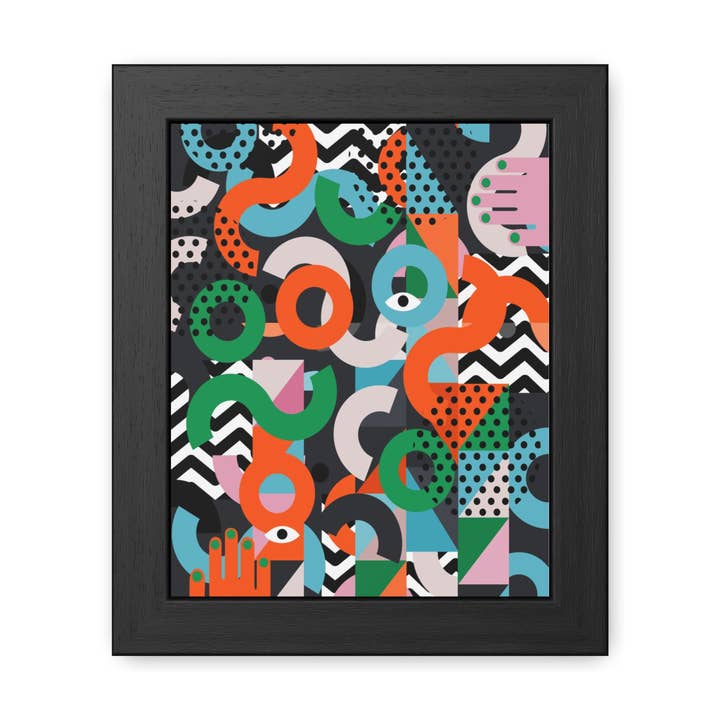 Damien 1 - Abstract Modern Framed Poster Art - Colorful Geometric Wall Decor for wholesale by Donkey Laserbeam