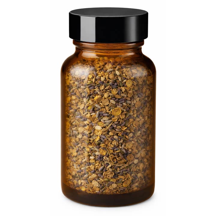 Barattolo di vetro ambrato con coperchio per la vendita all'ingrosso da parte di LA Herb