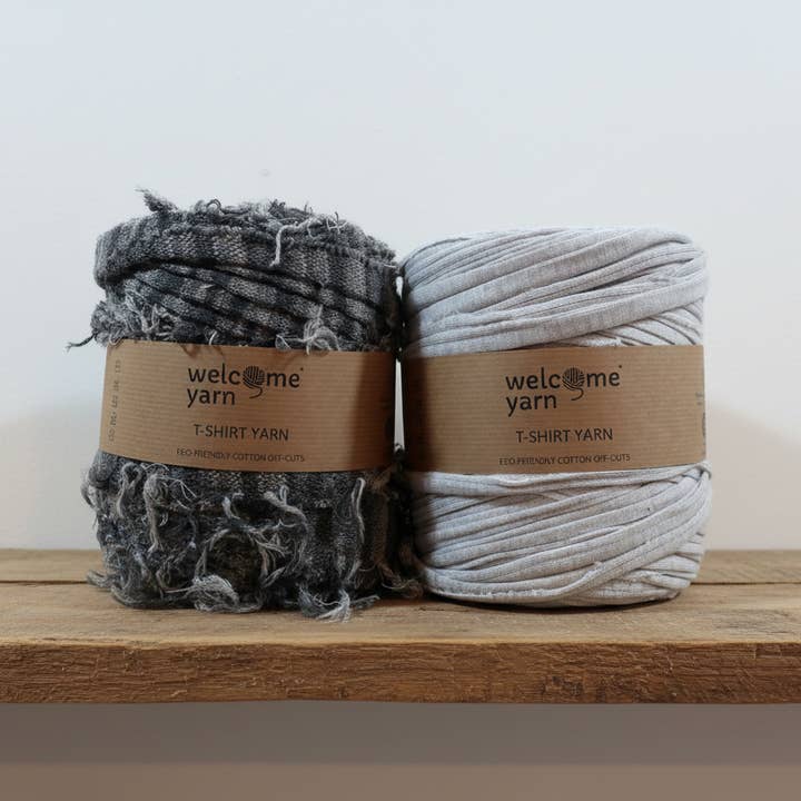 T-shirt Yarn Pack2x - Scruffy Black and Grey for wholesale by WelcomeYarn