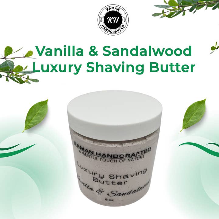 Vanilla Sandalwood Shaving Butter for wholesale by KAMAN HANDCRAFTED