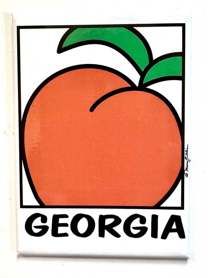 Georgia Peach Magnet | Georgia Gift Refrigerator Magnet for wholesale by Mary Ellis