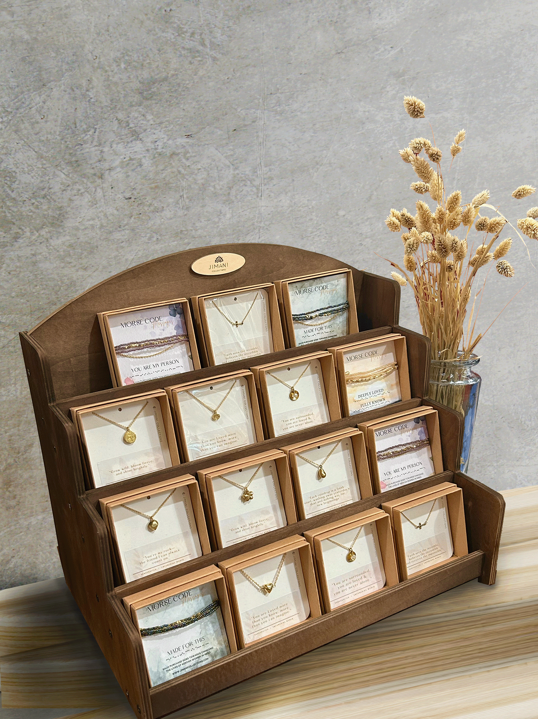 Jimani Collections - Wholesale Jewelry Stand & Display - Tiered Jimani Collections Display2