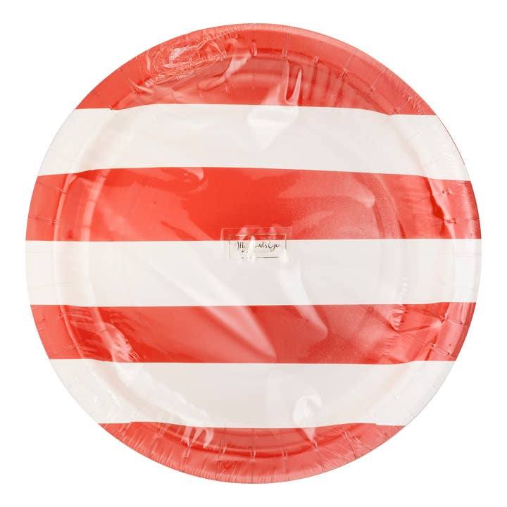 My Mind’s Eye - Wholesale Disposable Plate - LAD1040 - Lady Liberty Red Striped Paper Plate