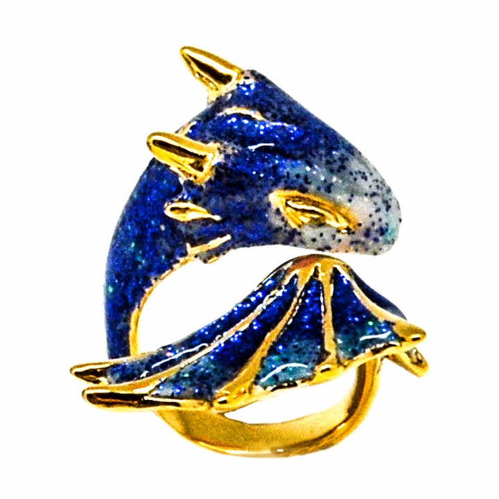 Anel Dragão Safira Dourado por atacado de MONVATOO London