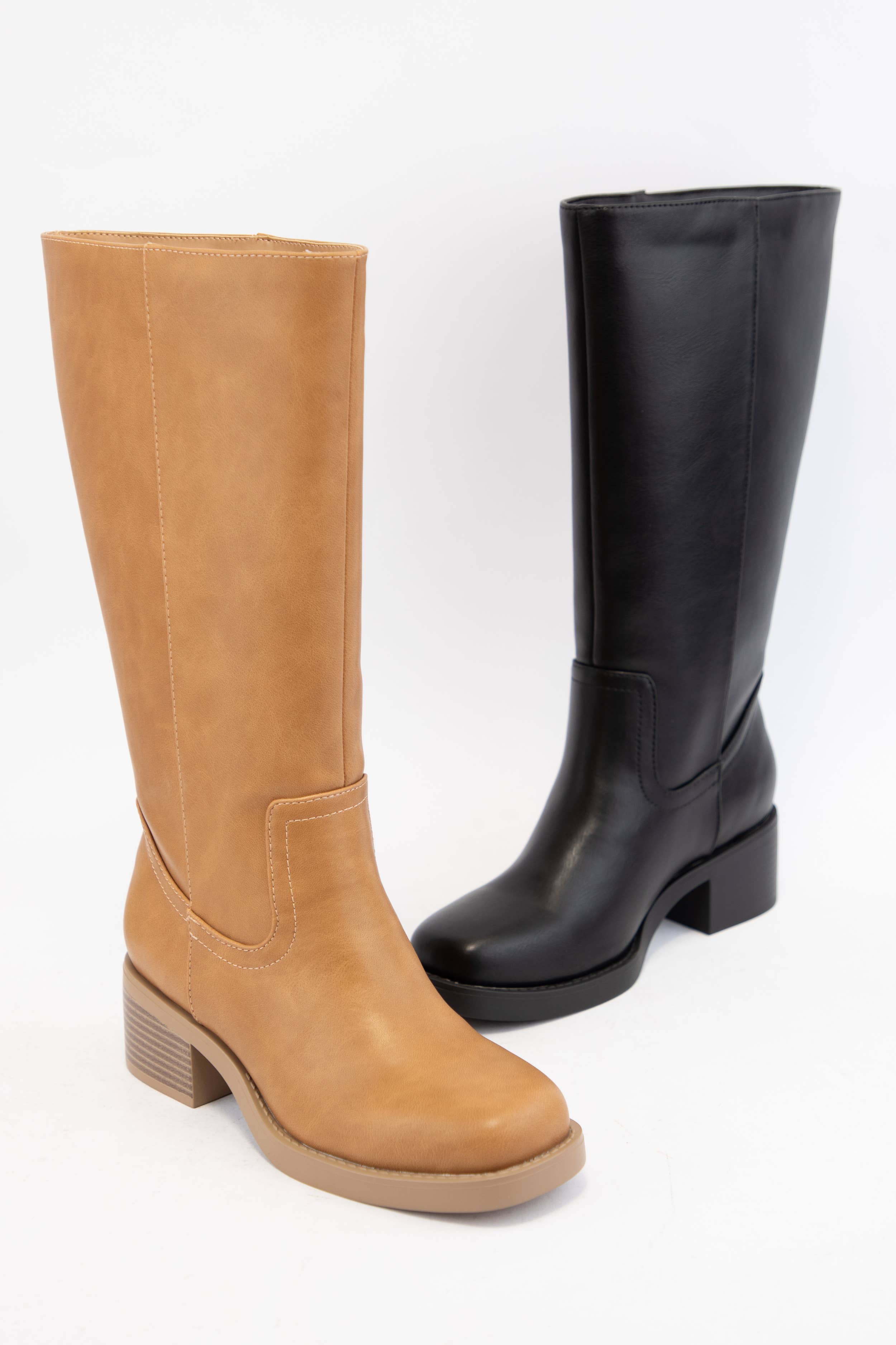 CCOCCI - Wholesale Boots - Women's - BELVIN MINIMAL DESIGN PULL-ON STYLE RIDING BOOTS