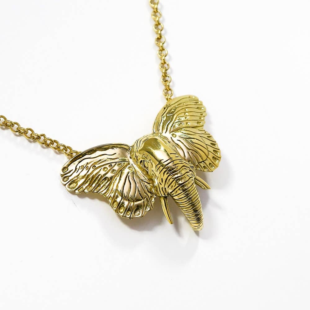Bisjoux - Wholesale Pendant/Charm Necklace - Preservation elephant butterfly brass animal  Necklace7