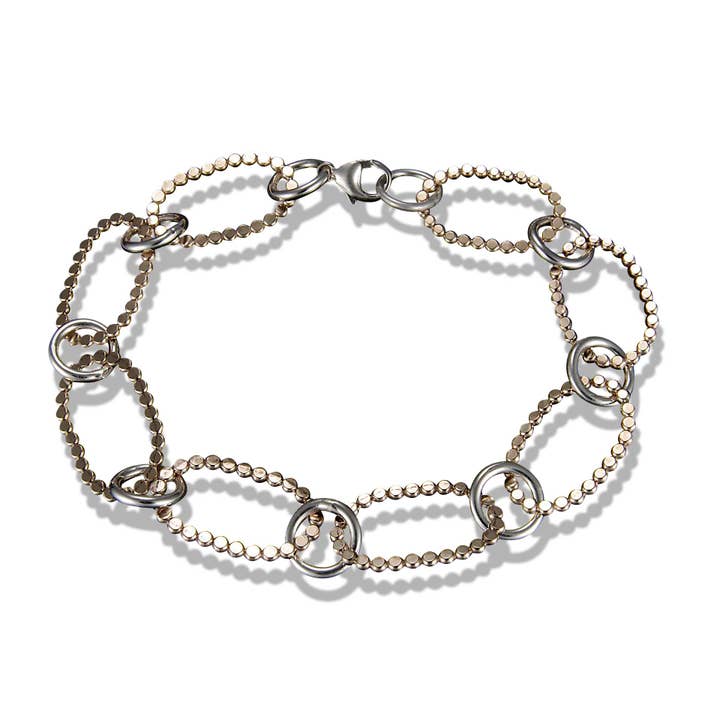 H61 - blandade metall prickade länk armband för wholesale av Peter James