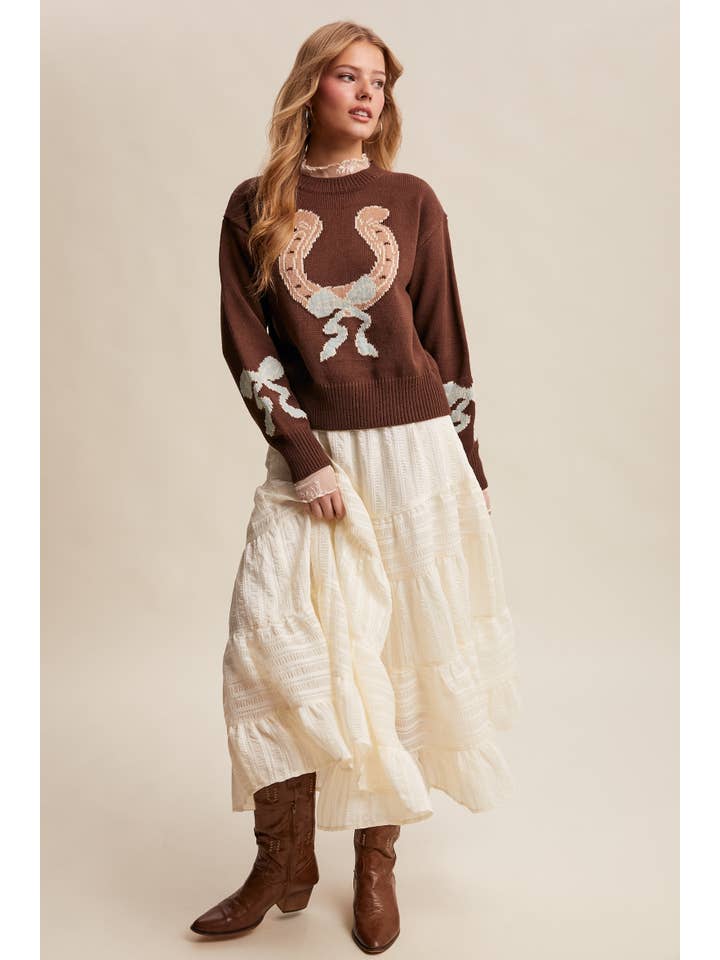 Listicle - Vente Pull en maille – femme - Pull en tricot à col en fer à cheval LSW103521