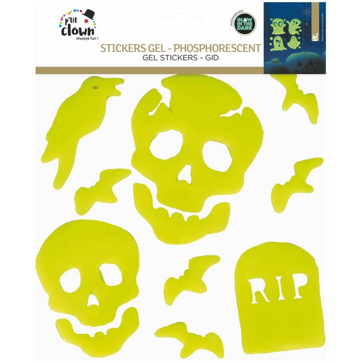 P'tit Clown - Wholesale Sticker - Gel Stickers - Phosphorescent - 20 X 20cm - Random Model