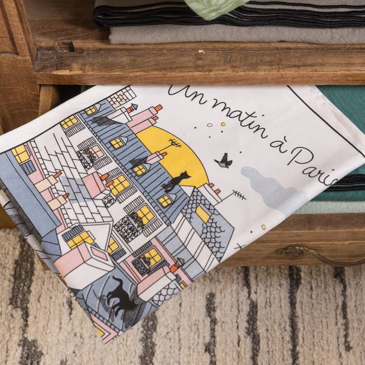 Morning in Paris Tea Towel for wholesale by Clémentine Boutique