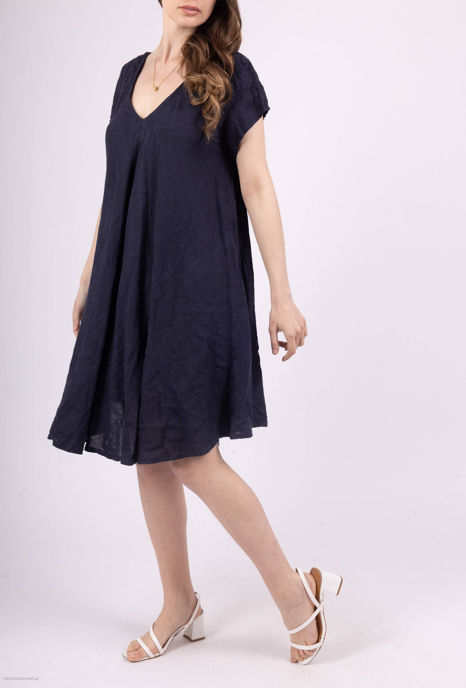 Shyloh - Wholesale Dress - Women's - Flowy linen dress with pockets 149526