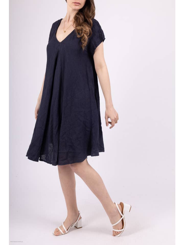 Shyloh – Engroshandel Kjole - Dame – Flydende linned kjole med lommer 149526