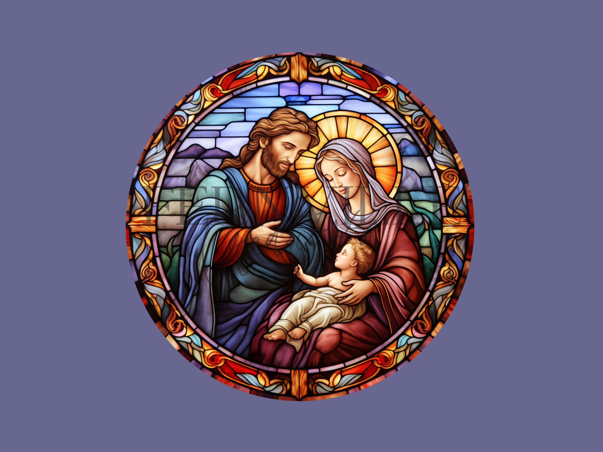 Fernville Creations - Wholesale Ornament - Nativity Scene, Stained Glass Image Christmas Ornament3