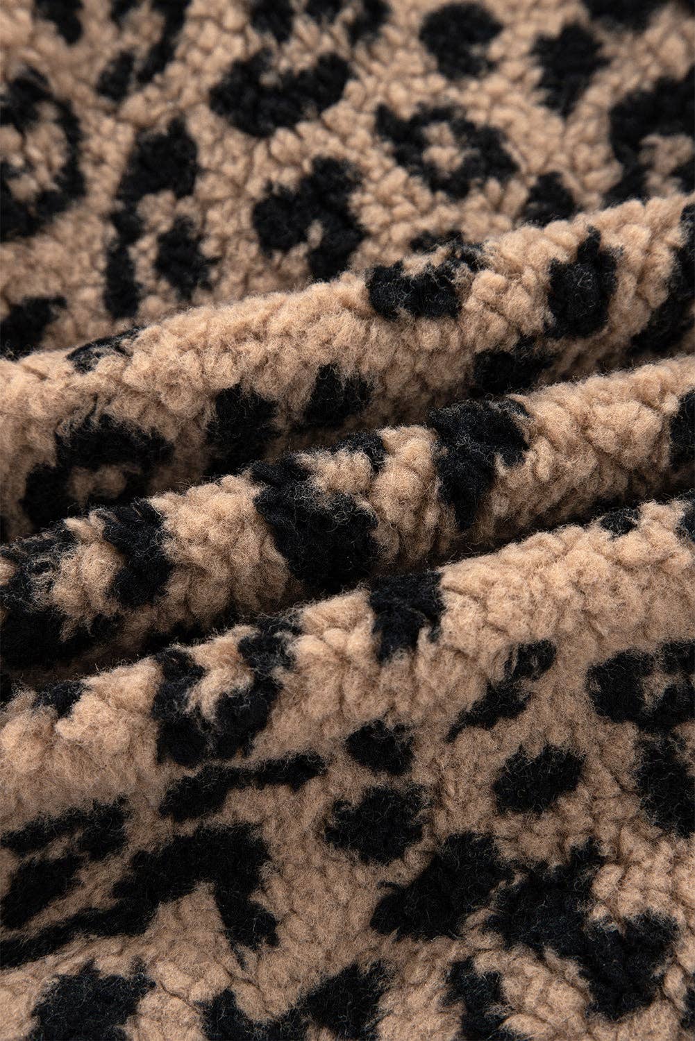 Khaki Leopard Zip-Up Side Pocket Jacket for wholesale on Faire16