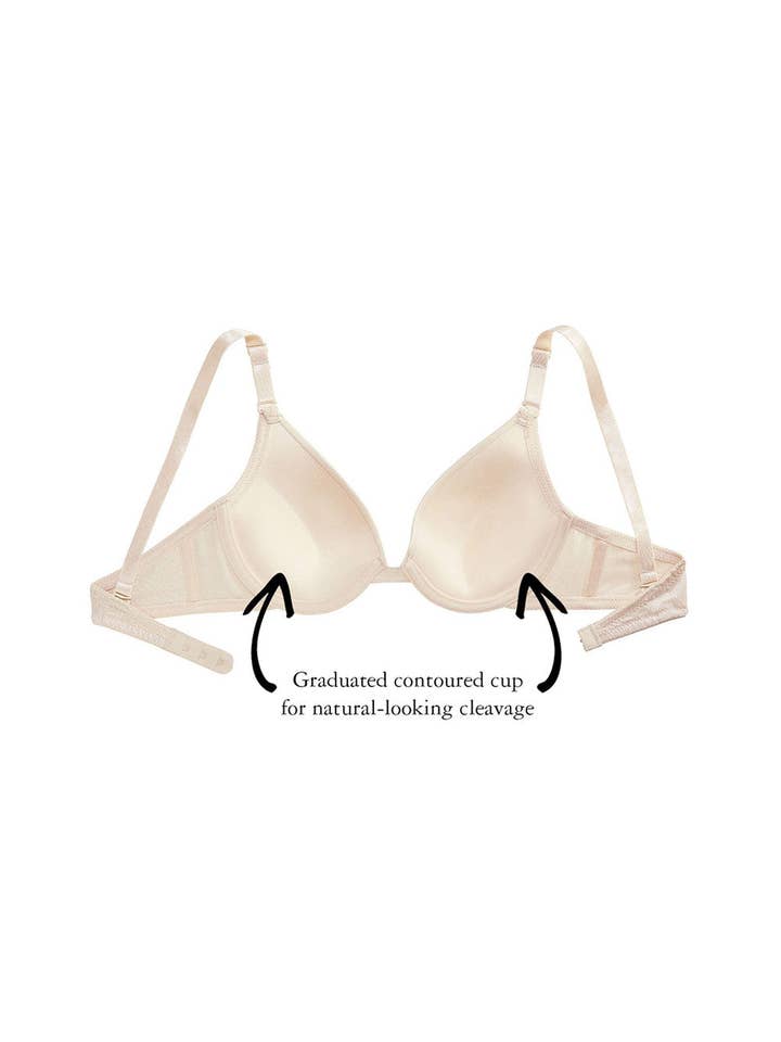 The Little Bra Company - Wholesale Bra - Women's - Angela Smooth Cup, Deep-Plunge, Petite, Contoured Push-Up, T