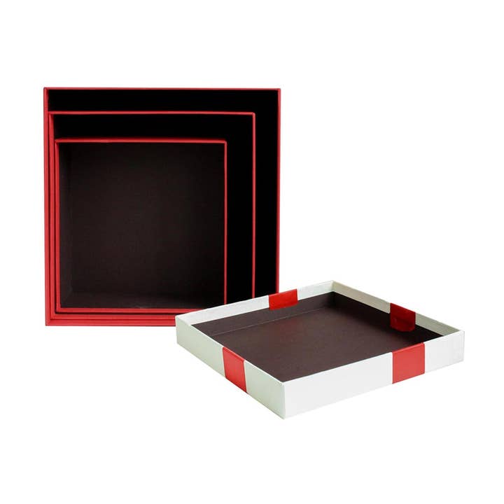 Emartbuy – wholesale Presentbox – Lyxiga röda/vita presentaskar - set om 34