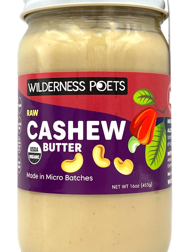 Organic Cashew Butter for wholesale by Wilderness Poets