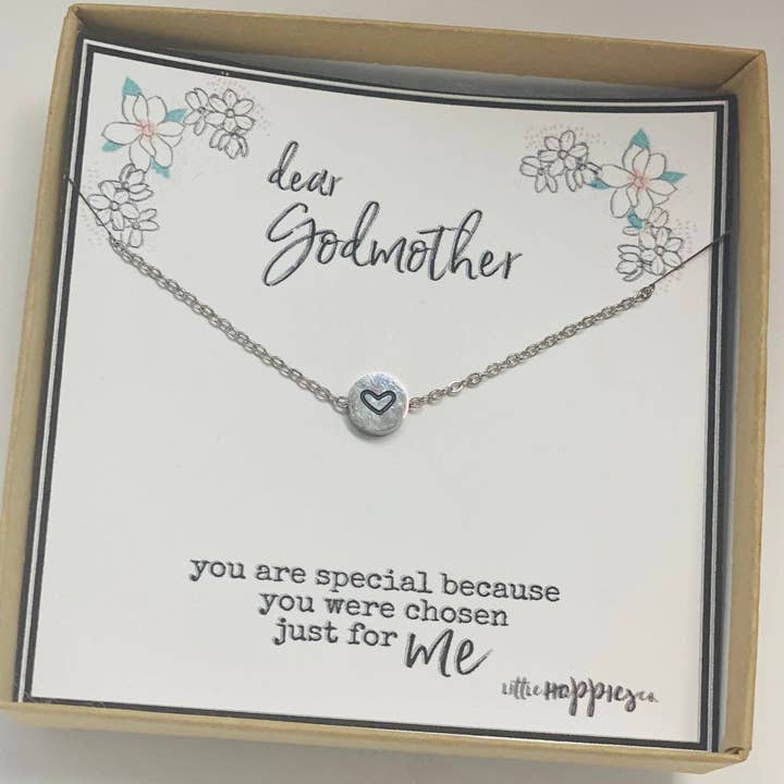 Little Happies Co - Wholesale Pendant/Charm Necklace - Gift for Godmother, Godmother gift, Godmother necklace, Gift for Godmother, Heart necklace, from goddaughter